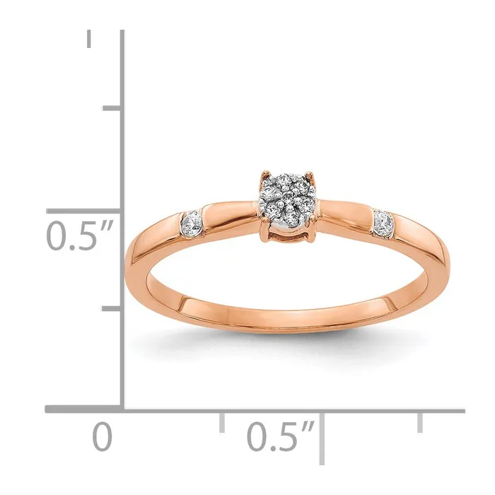 Goldia 14k Rose Gold Real Diamond Cluster Ring Rings