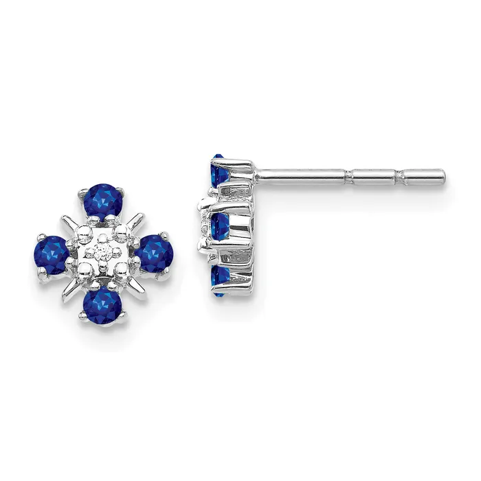 Goldia 14k White Gold 01 Ct Lab Grown Diamond VSSI G and Created Sapphire Post Earrings Earrings Goldia 14k White Gold 01 Ct Lab Grown Diamond VSSI G and Created Sapphire Post Earrings Earrings