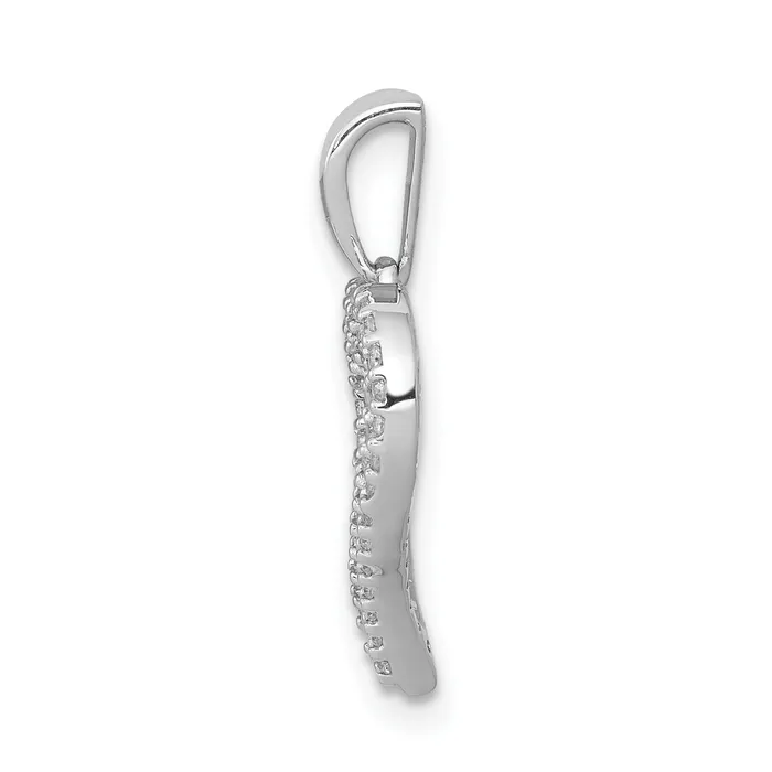 Goldia 14k White Gold 14 Ct Lab Grown Diamond VSSI G Double Row Heart Pendant Necklaces