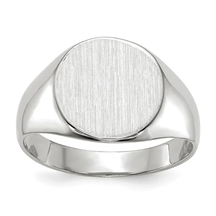 Goldia 14k White Gold 100x110mm Closed Back Signet Ring Rings