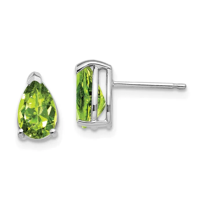 Goldia 14k White Gold 8x5mm Pear Peridot Earrings Earrings