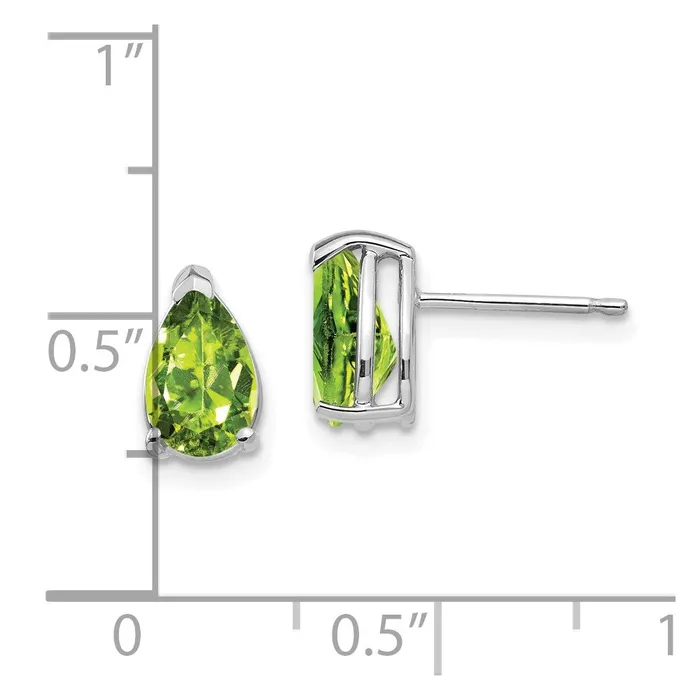 Goldia 14k White Gold 8x5mm Pear Peridot Earrings Earrings