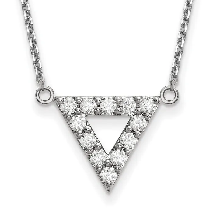Goldia 14k White Gold AA Quality Real Diamond 13mm Triangle Necklace Necklaces Goldia 14k White Gold AA Quality Real Diamond 13mm Triangle Necklace Necklaces