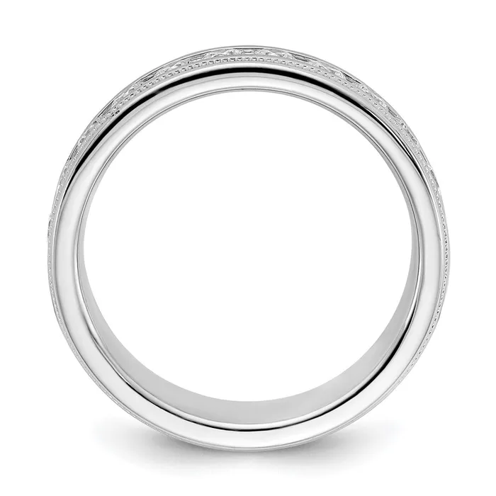 Goldia 14k White Gold Mens Diamond Milgrain Ring Mounting Rings