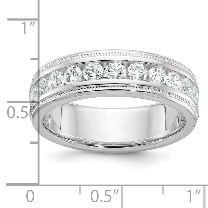 Goldia 14k White Gold Mens Diamond Milgrain Ring Mounting Rings