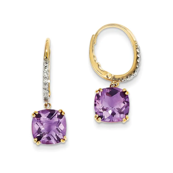 Goldia 14k Yellow Gold Amethyst u0026 Real Diamond Dangle Earrings Earrings Goldia 14k Yellow Gold Amethyst u0026 Real Diamond Dangle Earrings Earrings