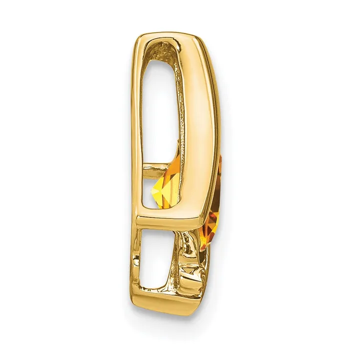 Goldia 14K Yellow Gold Citrine and Real Diamond Pendant Necklaces