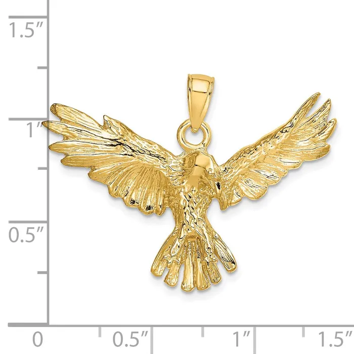 Goldia 14k Yellow Gold Eagle Flying Charm Charm Necklaces