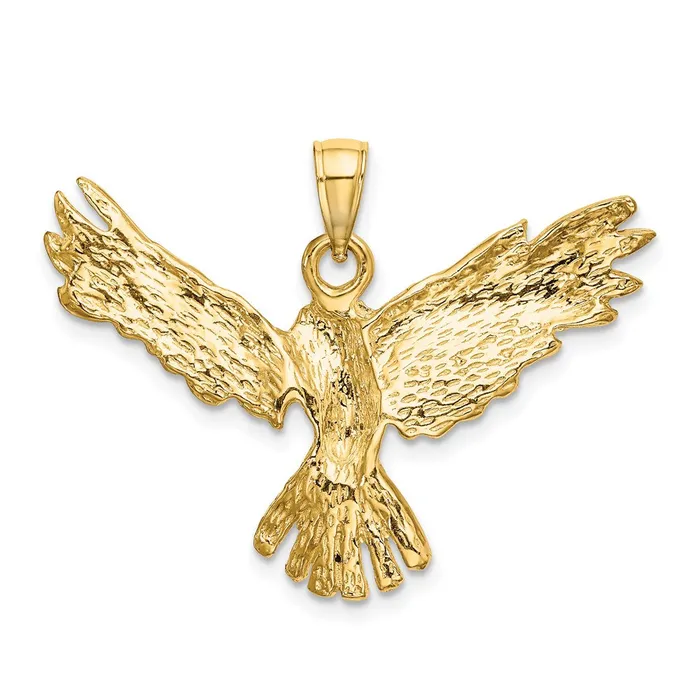 Goldia 14k Yellow Gold Eagle Flying Charm Charm Necklaces