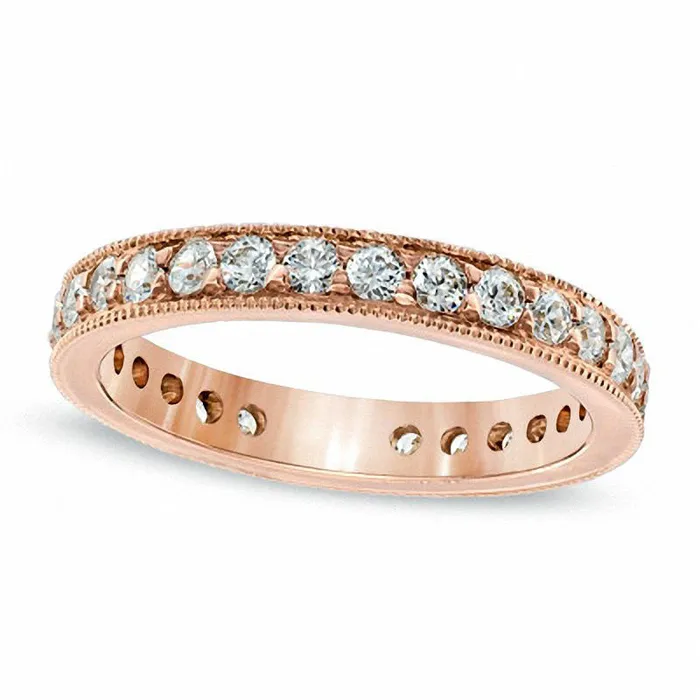 Goldia 20 CT TW Natural Diamond Antique VintageStyle Eternity Wedding Band in Solid 14K Rose Gold Rings Goldia 20 CT TW Natural Diamond Antique VintageStyle Eternity Wedding Band in Solid 14K Rose Gold Rings