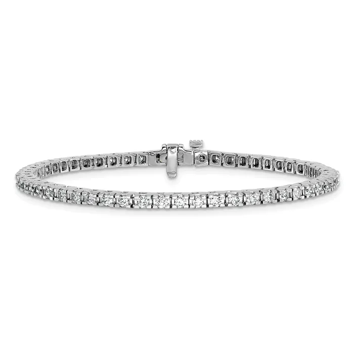Goldia Bracelets 14k White Gold 14kw Lab Grown VSSI FGH Diamond Tennis Bracelet