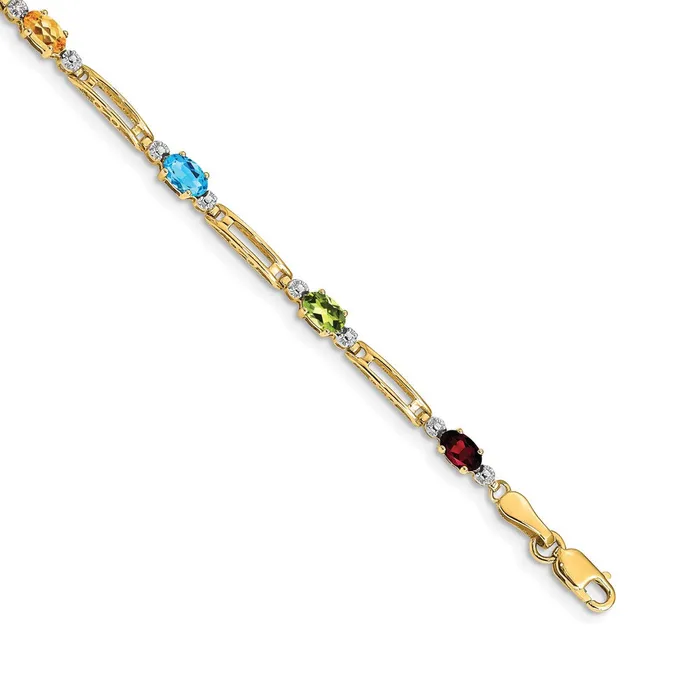 goldiaca 14k Yellow Gold Fancy Natural Diamond and Gemstone Rainbow Bracelet Bracelets goldiaca 14k Yellow Gold Fancy Natural Diamond and Gemstone Rainbow Bracelet Bracelets