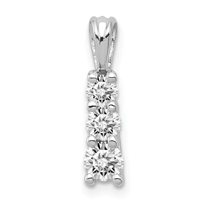 goldiaca Necklaces 14k White Gold A Diamond Small Three Stone Pendant