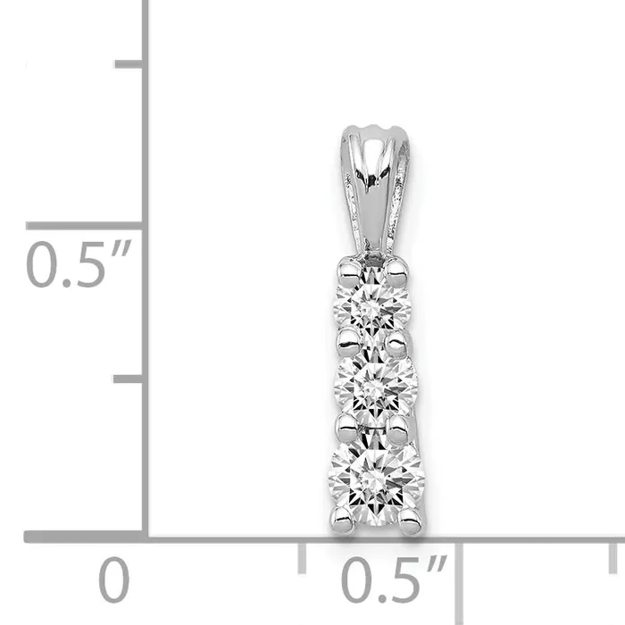 goldiaca Necklaces 14k White Gold A Diamond Small Three Stone Pendant
