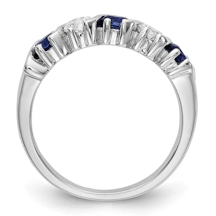goldiaca Rings 14k White Gold Real Diamond wSapphire Band