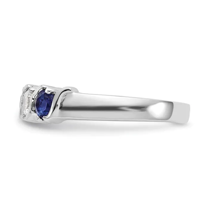 goldiaca Rings 14k White Gold Real Diamond wSapphire Band