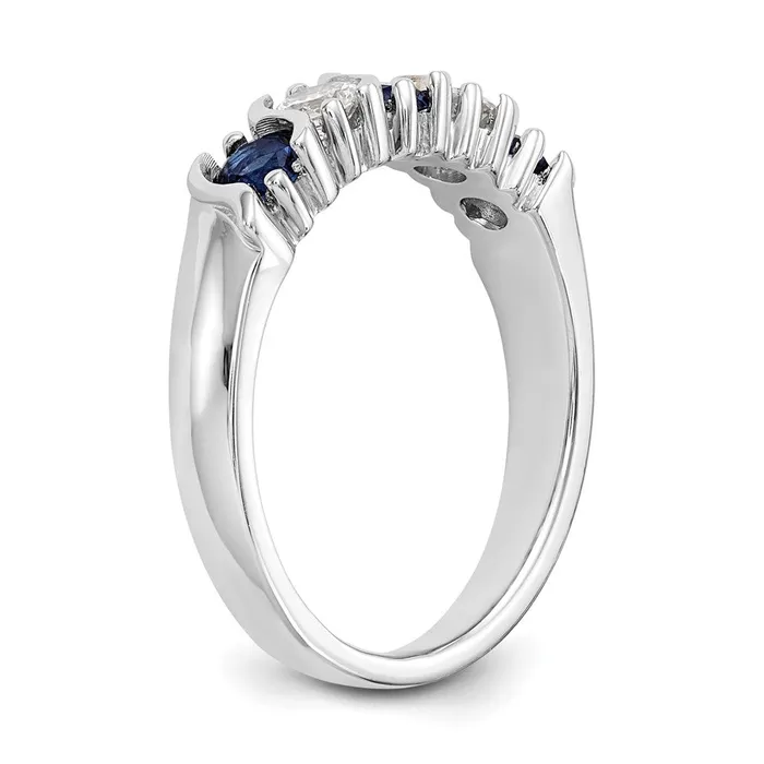 goldiaca Rings 14k White Gold Real Diamond wSapphire Band