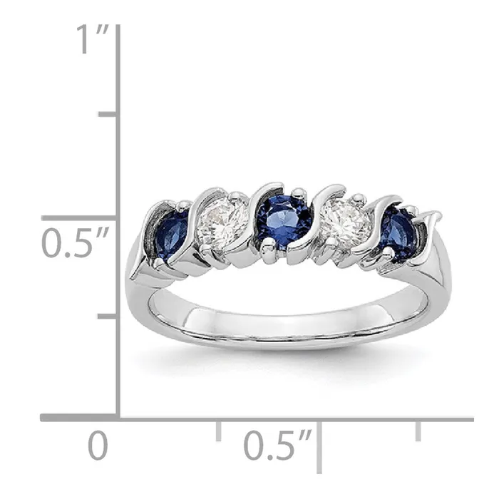 goldiaca Rings 14k White Gold Real Diamond wSapphire Band