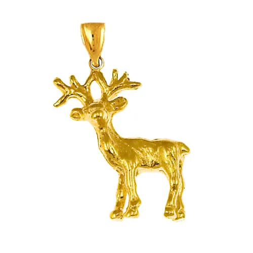 Goldia Charm Necklaces 14K Gold 3D Moose Charm