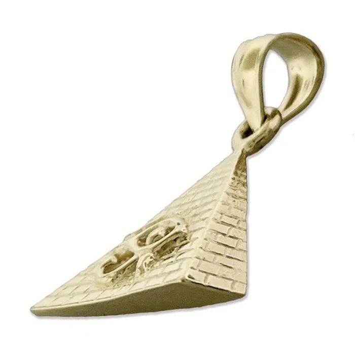 Goldia Charm Necklaces 14K Gold Eye of Horus Egyptian Pyramid Charm