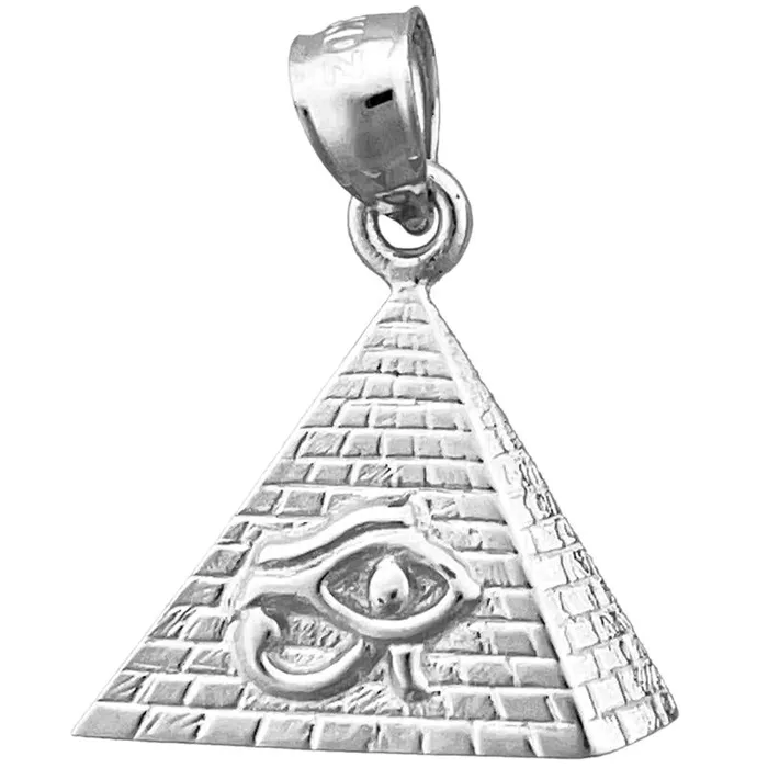 Goldia Charm Necklaces 14K Gold Eye of Horus Egyptian Pyramid Charm