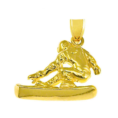 Goldia Charm Necklaces 14K Gold Freestyle Snowboarding Charm