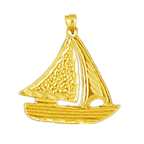 Goldia Charm Necklaces 14K Gold Sailor Sailboat Charm