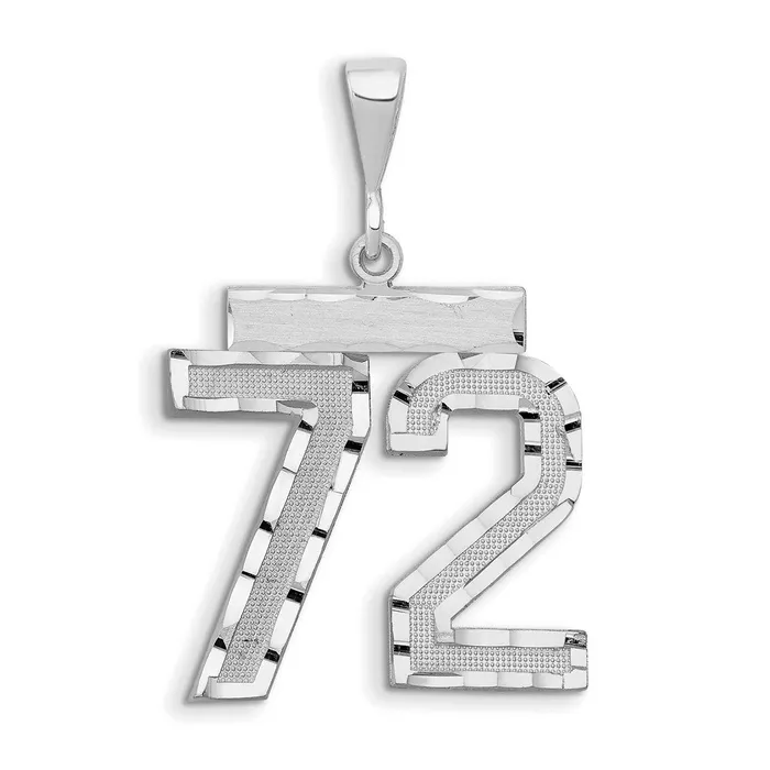 Goldia Charm Necklaces 14k White Goldw Small Brushed Diamondcut Number 72 Charm Goldia Charm Necklaces 14k White Goldw Small Brushed Diamondcut Number 72 Charm
