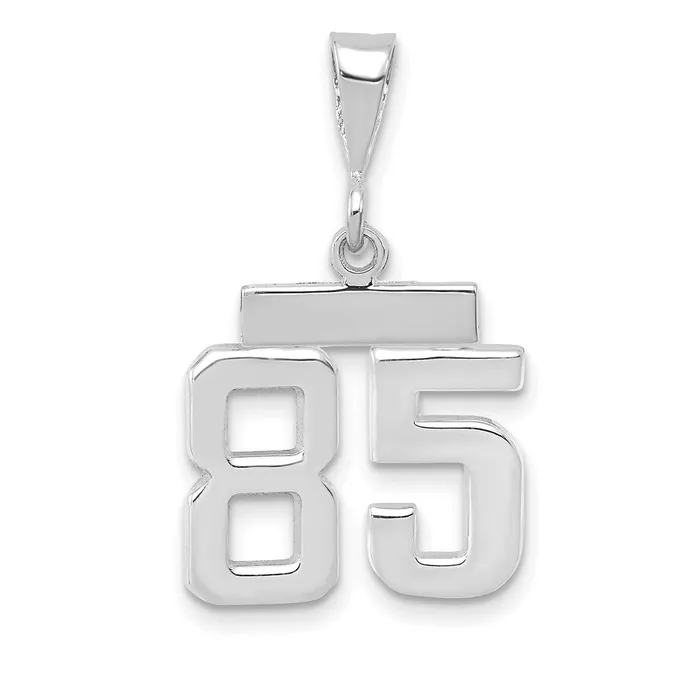 Goldia Charm Necklaces 14k White Goldw Small Polished Number 85 Charm
