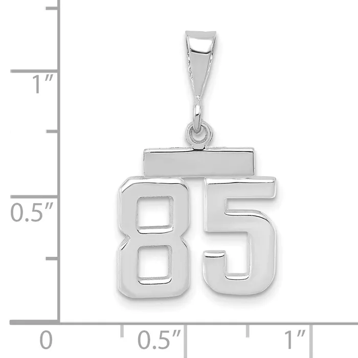 Goldia Charm Necklaces 14k White Goldw Small Polished Number 85 Charm