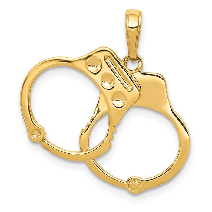 Goldia Charm Necklaces 14k Yellow Gold 2Piece Handcuffs Charm