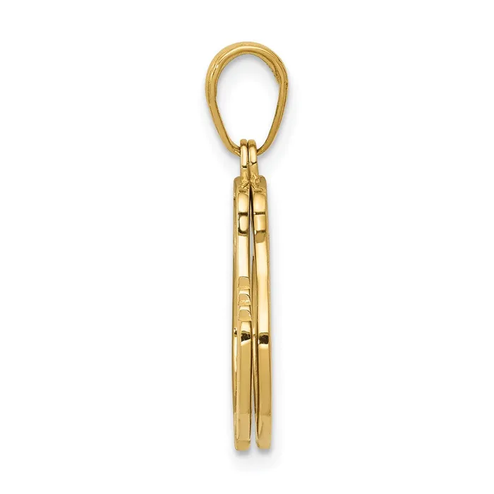 Goldia Charm Necklaces 14k Yellow Gold 2Piece Handcuffs Charm