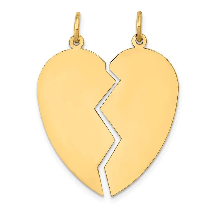 Goldia Charm Necklaces 14k Yellow Gold 2 piece Heart Charm Set