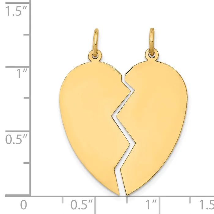 Goldia Charm Necklaces 14k Yellow Gold 2 piece Heart Charm Set