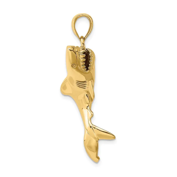 Goldia Charm Necklaces 14k Yellow Gold 3D Polished Shark Charm