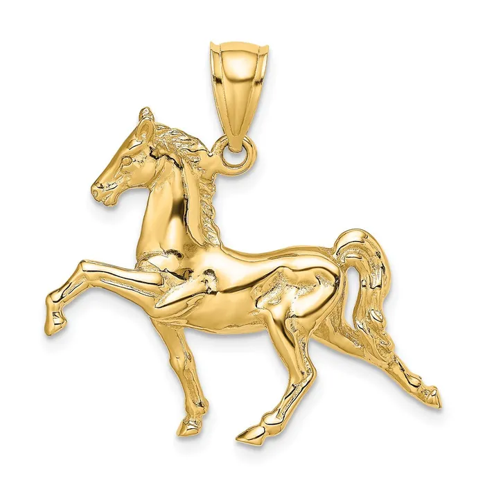 Goldia Charm Necklaces 14k Yellow Gold 3D Tennessee Walking Horse Charm