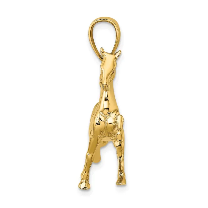Goldia Charm Necklaces 14k Yellow Gold 3D Tennessee Walking Horse Charm