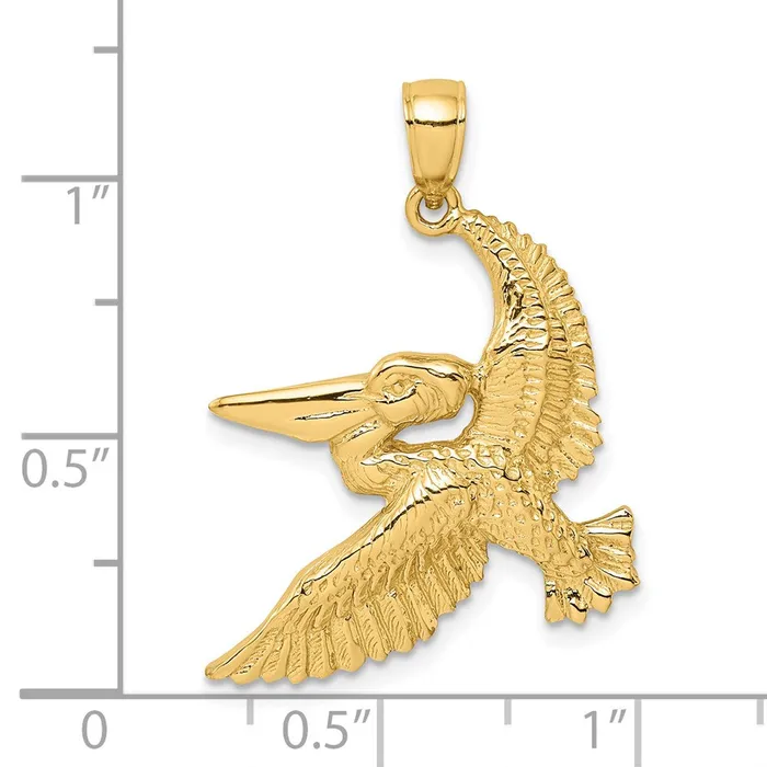 Goldia Charm Necklaces 14k Yellow Gold Flying Pelican Charm