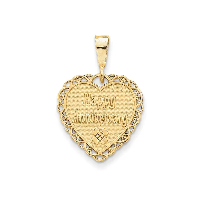 Goldia Charm Necklaces 14k Yellow Gold Happy Anniversary Charm