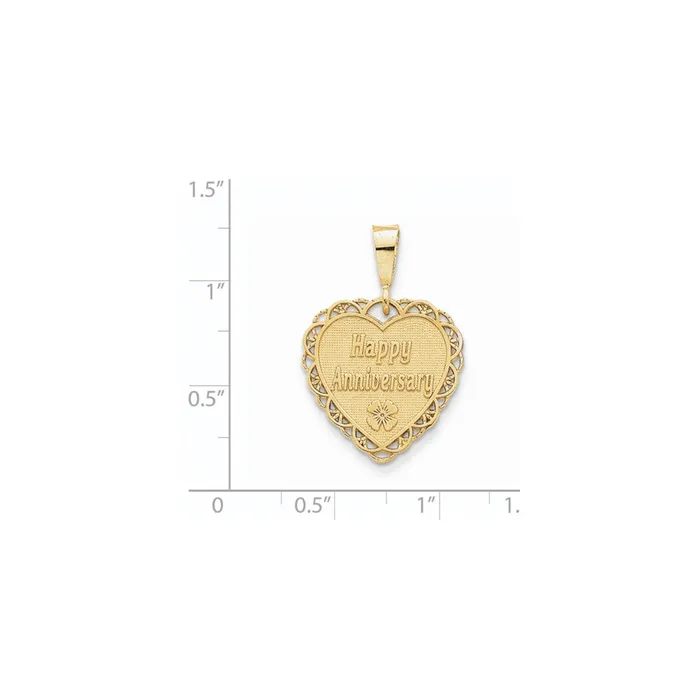 Goldia Charm Necklaces 14k Yellow Gold Happy Anniversary Charm