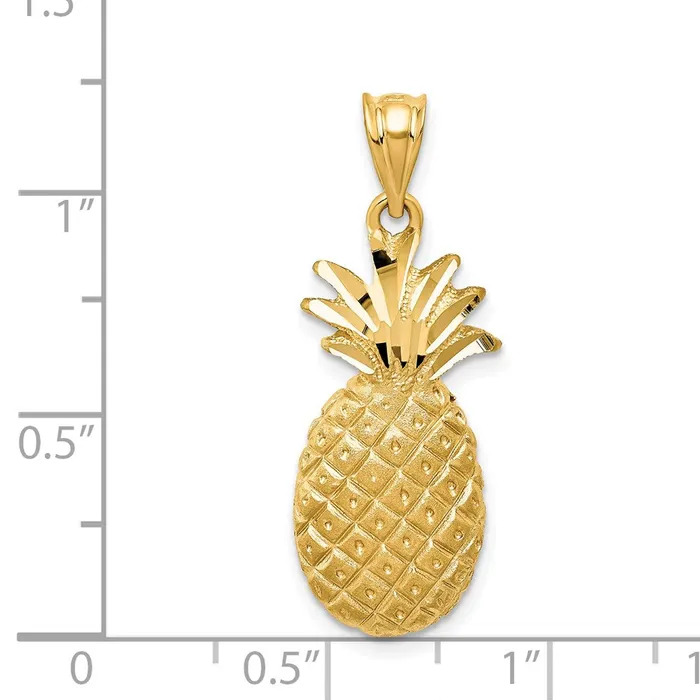 Goldia Charm Necklaces 14k Yellow Gold Pineapple Charm
