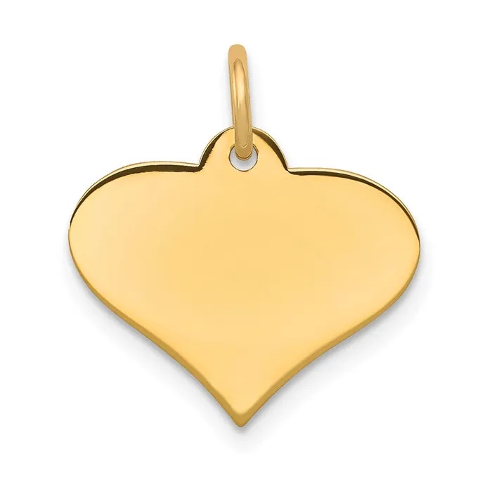 Goldia Charm Necklaces 14k Yellow Gold Plain 027 Gauge Engraveable Heart Disc Charm Goldia Charm Necklaces 14k Yellow Gold Plain 027 Gauge Engraveable Heart Disc Charm