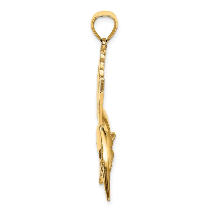 Goldia Charm Necklaces 14k Yellow Gold Polished Sailfish Charm