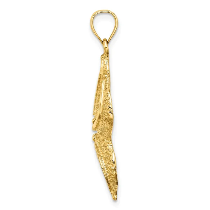 Goldia Charm Necklaces 14k Yellow Gold Textured Starfish Charm