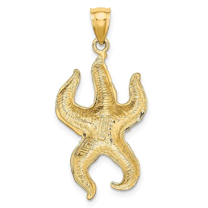Goldia Charm Necklaces 14k Yellow Gold Textured Starfish Charm