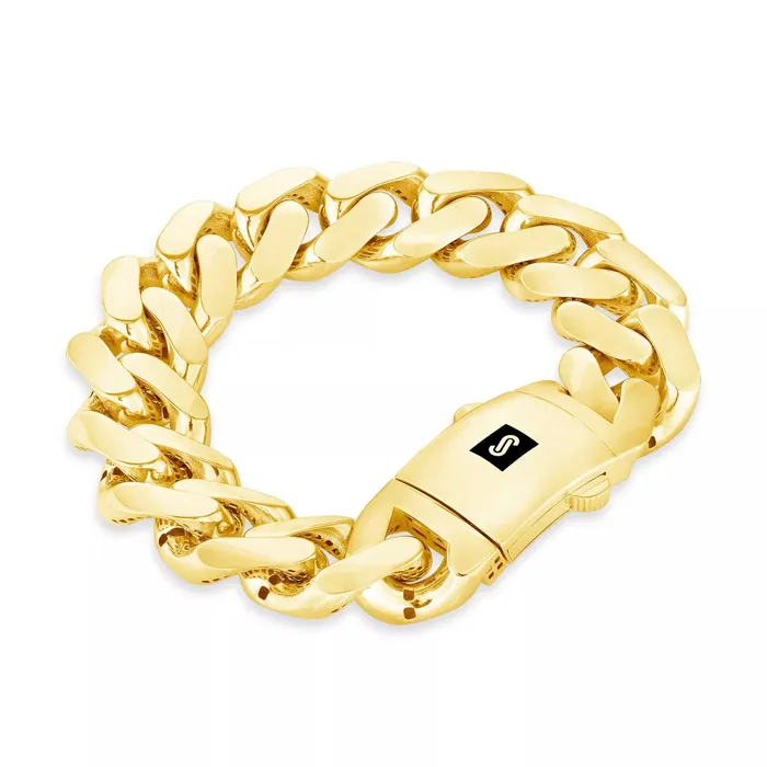 Goldiacom Necklaces 10k Yellow Gold Royal Monaco Miami Cuban Link Curb 20mm Mens Chain Necklace 26