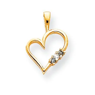 Goldiacom Necklaces 14k Blue diaAA Heart Pendant