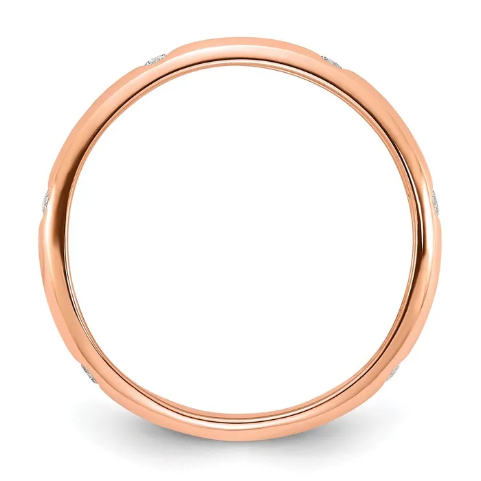 Goldiacom Rings 14k Rose Gold 6stone Real Diamond Band