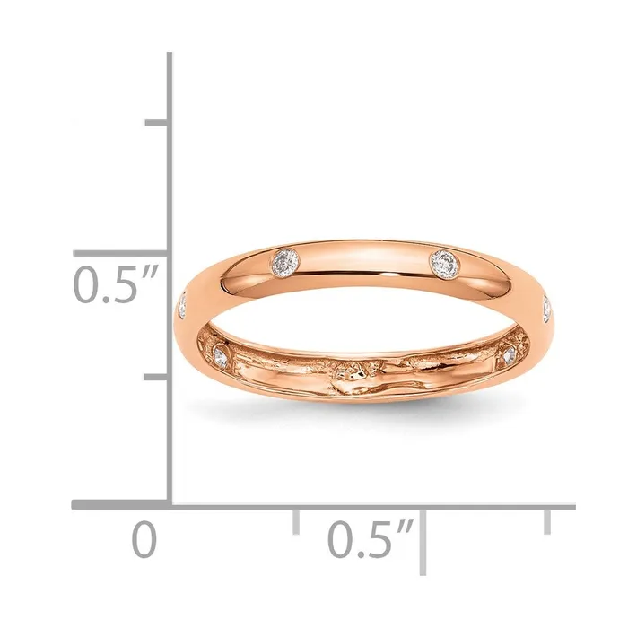 Goldiacom Rings 14k Rose Gold 6stone Real Diamond Band