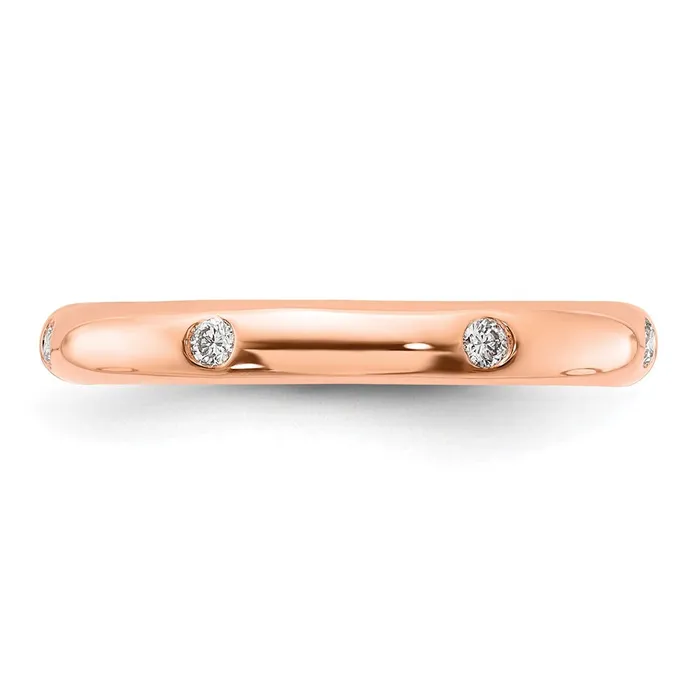 Goldiacom Rings 14k Rose Gold 6stone Real Diamond Band